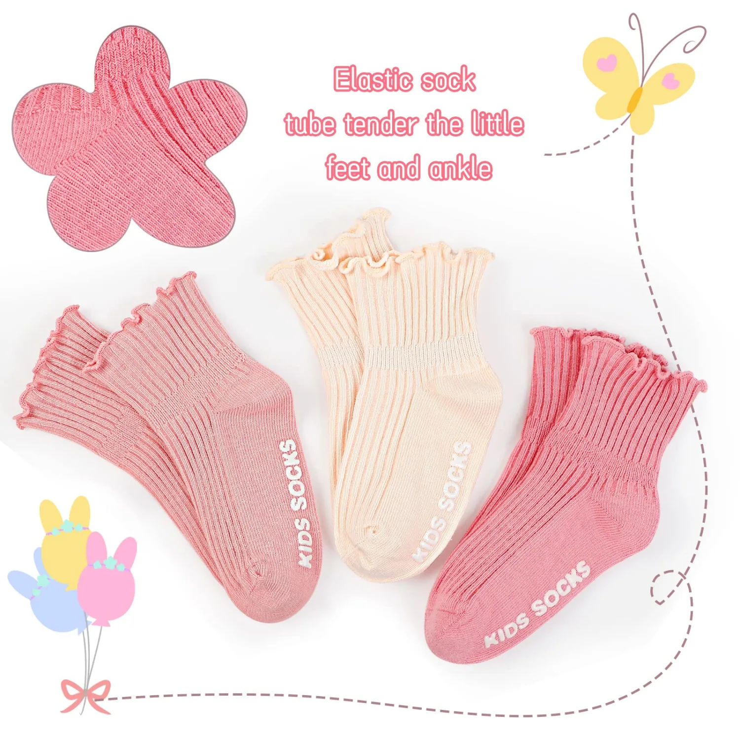 Witwot Baby Girls Boys Ruffles Ankle Socks Toddler Cotton Dress Sock 6M - 7Y