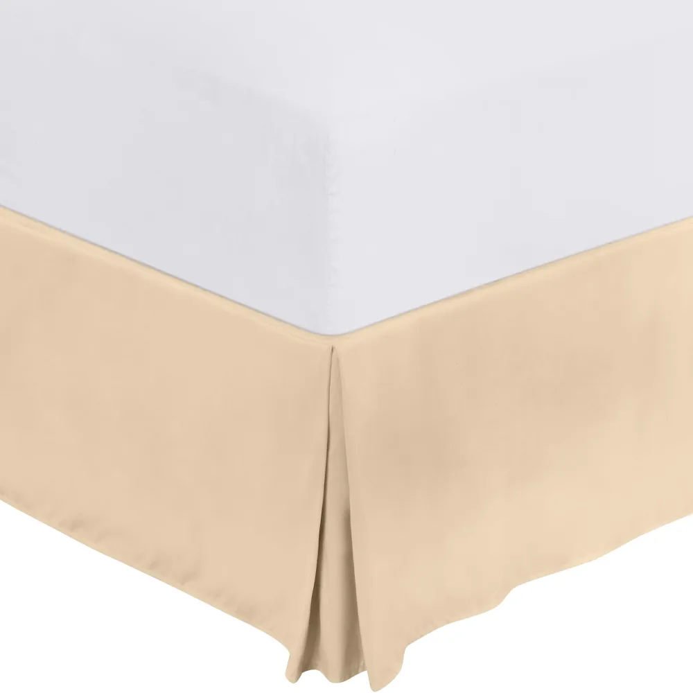 Utopia Bedding Twin Bed Skirt - Soft Quadruple Pleated Ruffle - Easy Fit with 15 Inch Tailored Drop - Hotel Quality, Shrinkage and Fade Resistant (Twin, Beige)