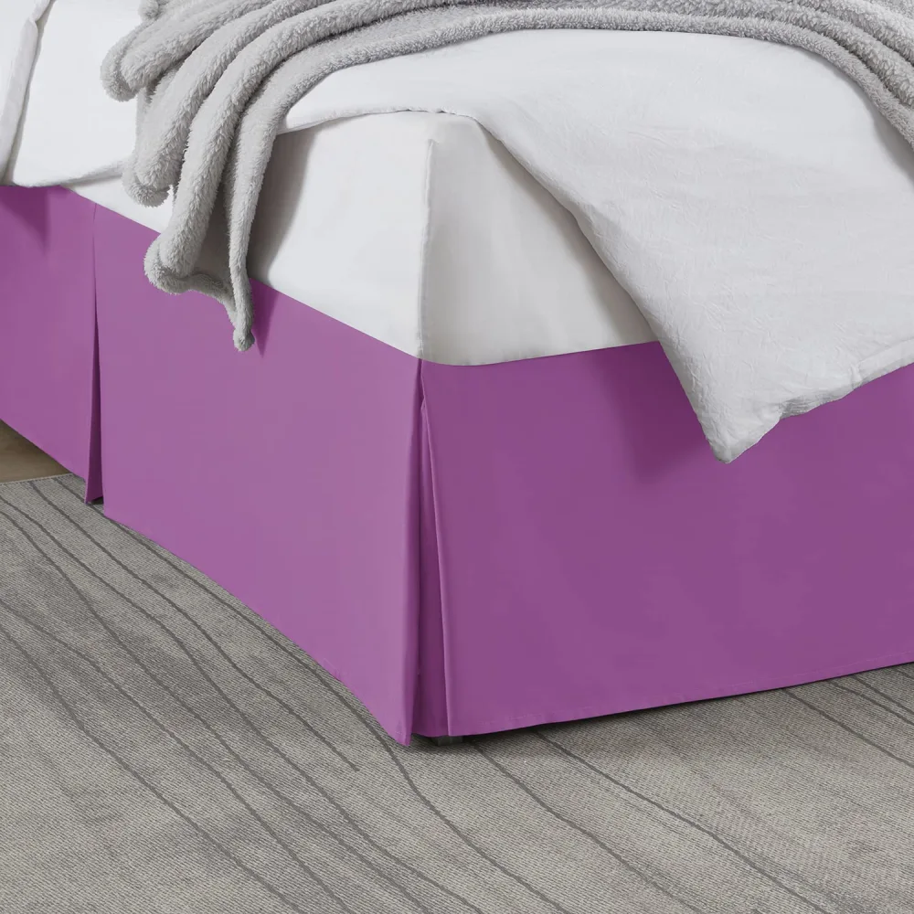 Nestl Radiant Orchid Purple Bed Skirt Queen Size - Queen Bed Skirt 14 Inch Drop - Brushed Microfiber Bed Skirts - Hotel Quality Pleated Bed Skirt - Shrinkage & Fade Resistant