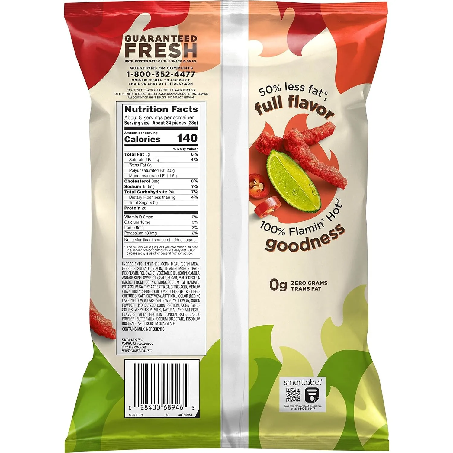 Baked Cheetos Crunchy Flaming Hot Limon, 7.625 Oz