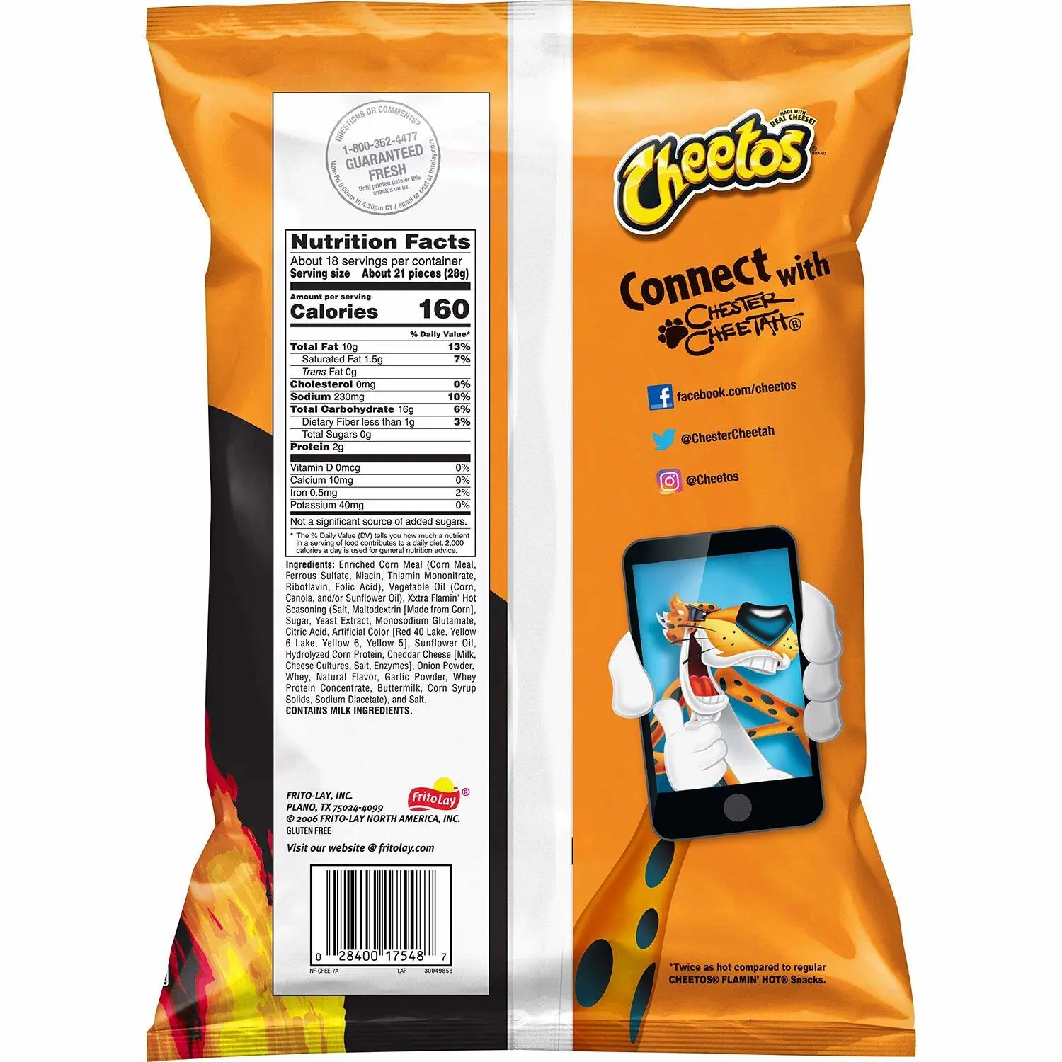 Cheetos Crunchy XXTRA Flamin Hot Crunchy Cheese Flavored Snacks, Bulk Party Size, 17.87 Fl Oz | Frustration Free Packaging