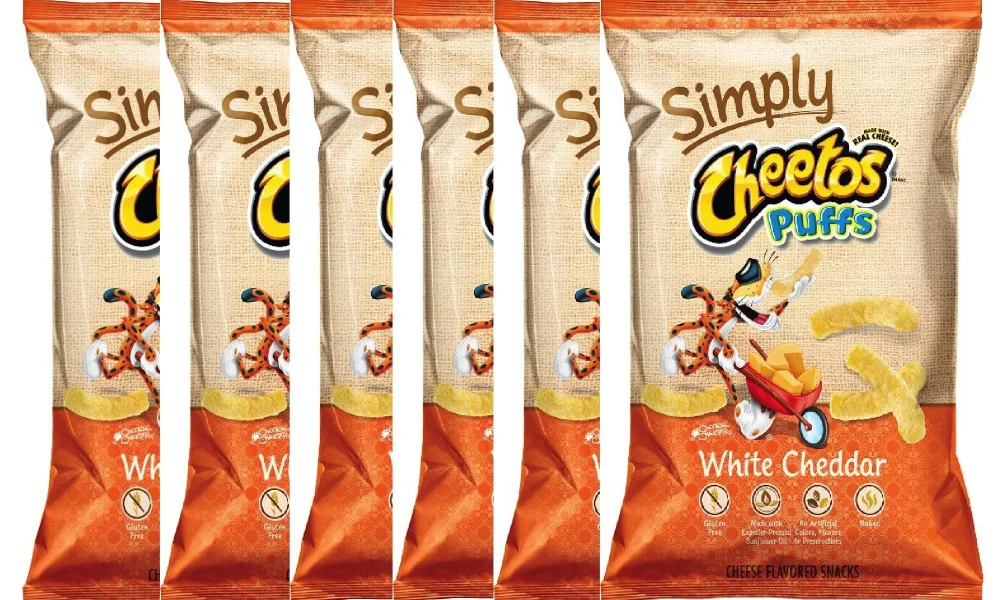 Cheetos Puffs Cheese Snacks, Simply White Cheddar Puffs 8 Ounce (pack of 6)