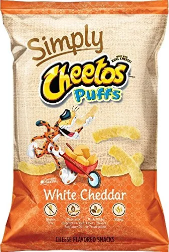 Cheetos Puffs Cheese Snacks, Simply White Cheddar Puffs 8 Ounce (pack of 4)