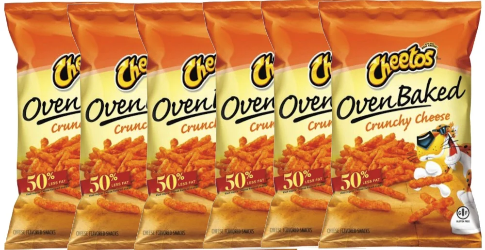 Cheetos Over Baked Crunchy Cheese Gluten Free Snacks 7.63 Oz Snack Care Package for College, Military, Sports (6)