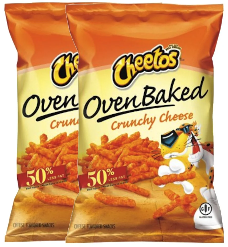 Cheetos Over Baked Crunchy Cheese Gluten Free Snacks 7.63 Oz Snack Care Package for College, Military, Sports (2)