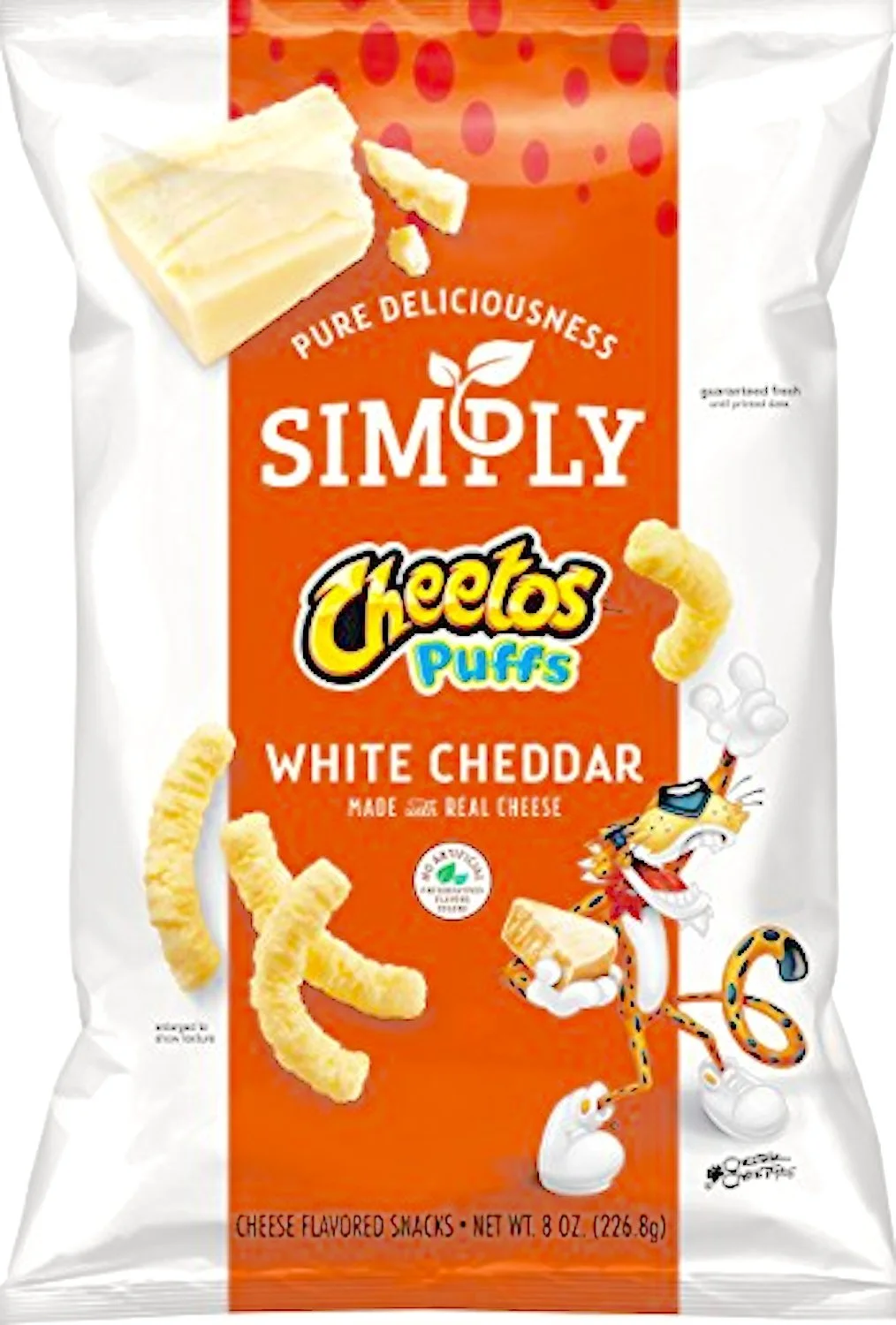 Cheetos Cheese Snacks, Simply White Cheddar & Jalapeño Puffs Limited edition 8 oz (White Cheddar, 1)