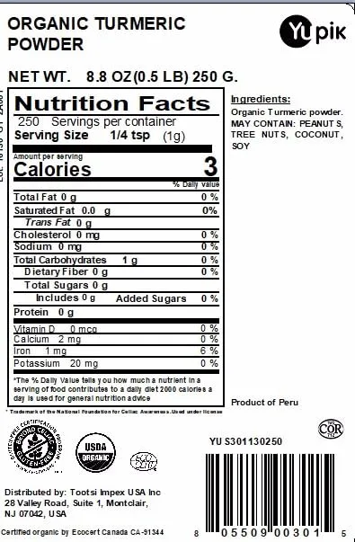 Yupik Turmeric Superfood Powder, Organic, 8.8 Ounce