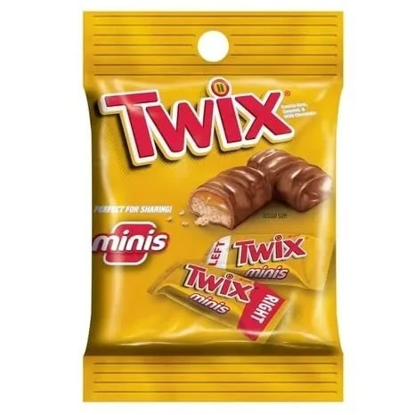 (2pack) TWIX Caramel Minis Size Chocolate Cookie Candy Bars