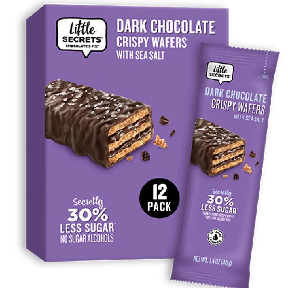 Little Secrets Dark Chocolate Crispy Wafers | 60 Minis | Made in Europe | Nothing Artificial & No Sugar Alcohols | Sustainable Cocoa | 1.4 Ounce (Pack of 12)