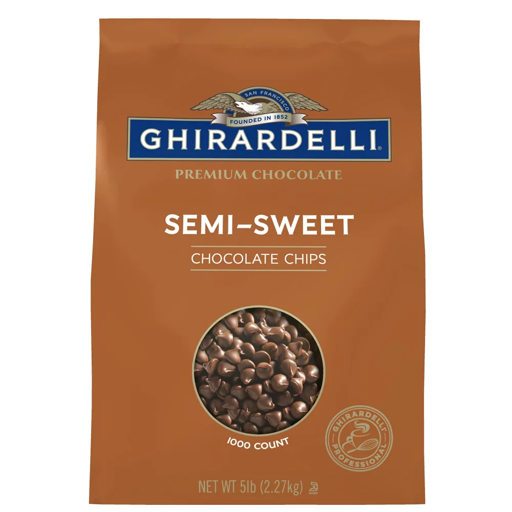 Ghirardelli Chocolate Company Semi-Sweet Chips 1000 per lb, 5lb. Bag (Pack of 1)