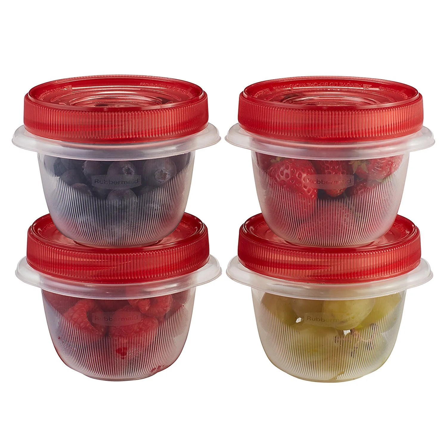 Rubbermaid TakeAlongs Twist & Seal Food Storage Containers, 1.2 Cup, Tint Chili, 4 Count