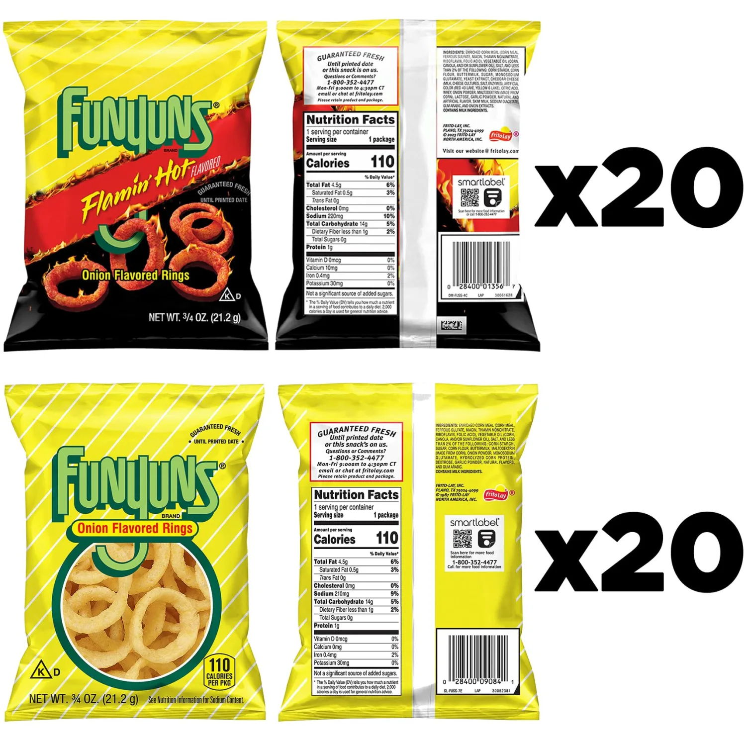 Funyuns Onion Flavored Rings, Variety Pack, 0.75 Ounce (Pack of 40)