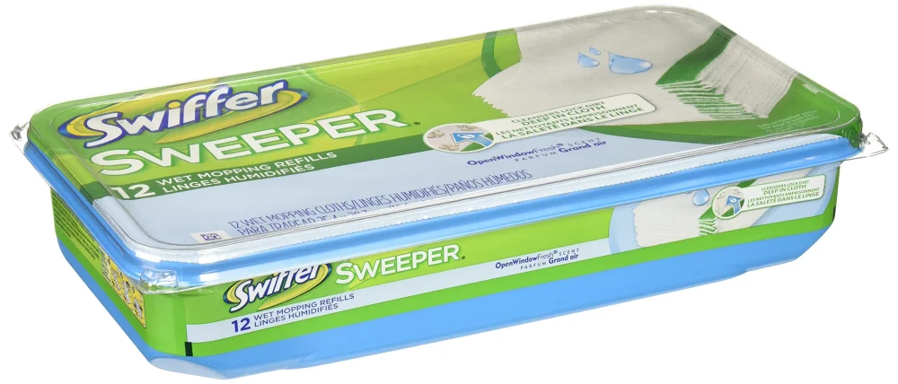 Swiffer Products Wet Refill System, Cloth, 12/Box - Sold As 1 Box - Premoistened cloths for 10" Sweeper. - Safe for use on linoleum, vinyl, ceramic and finished wood floors. -