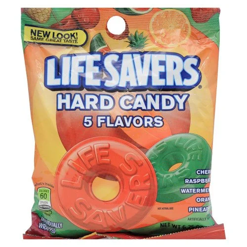 LIFESAVERS HARD CANDY INDIVIDUALLY WRAPPED 5 FLAVORS 6.25 OZ BAG