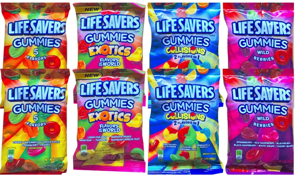 Lifesavers Gummies Assorted ~ Exotics, Collisions, Wild Berries & Original Net Wt 7 Oz (8)