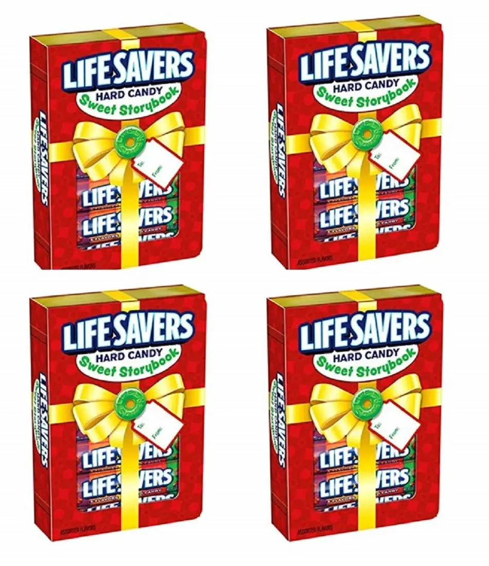 LifeSavers Hard Candy Sweet Story Book Holiday Edition Gift Box, Five Flavors - Four Boxes, 6 Rolls Per Box (24 Total Rolls)