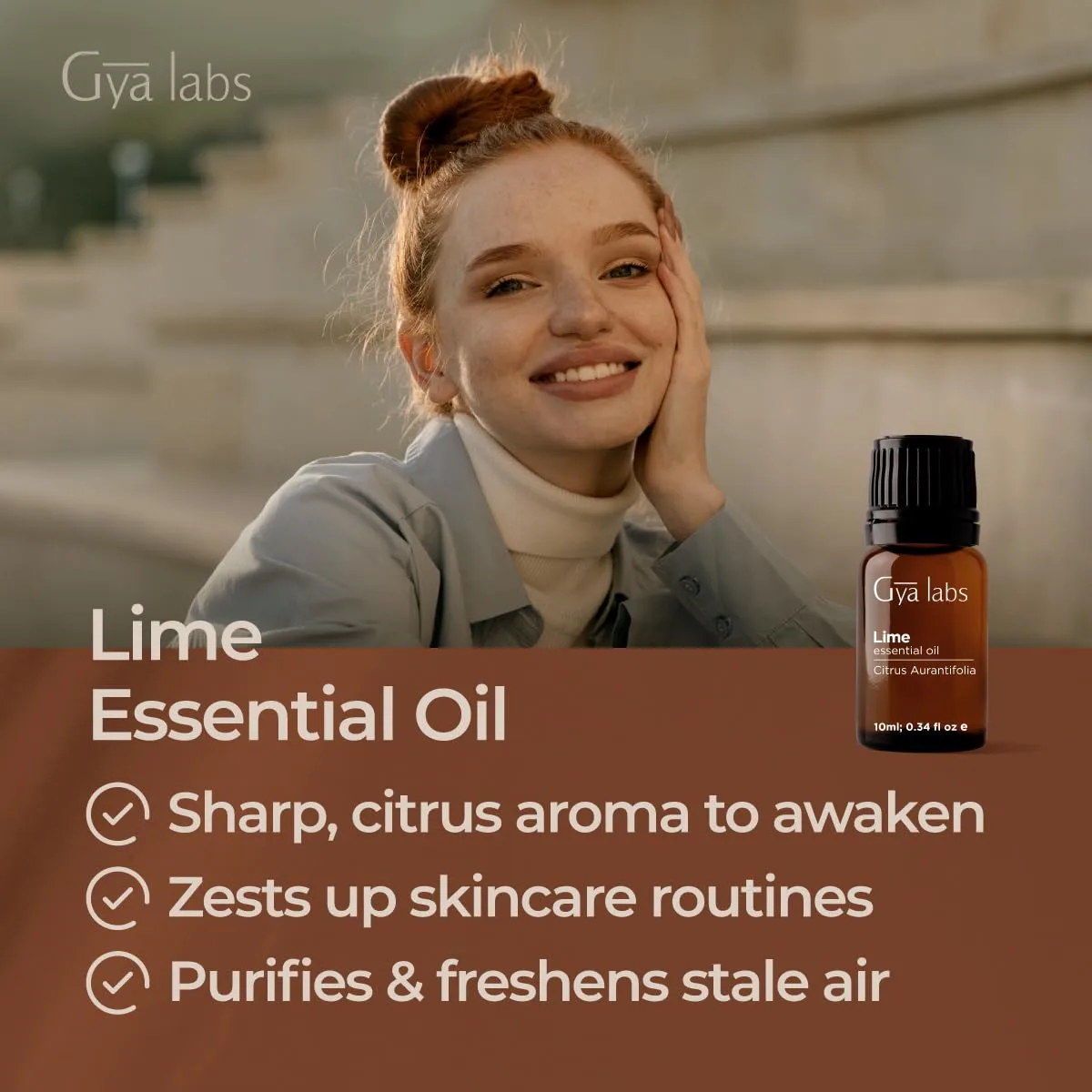Gya Labs Lime Essential Oil - 100% Natural Lime Oil for Diffuser & Candles (0.34 fl oz)