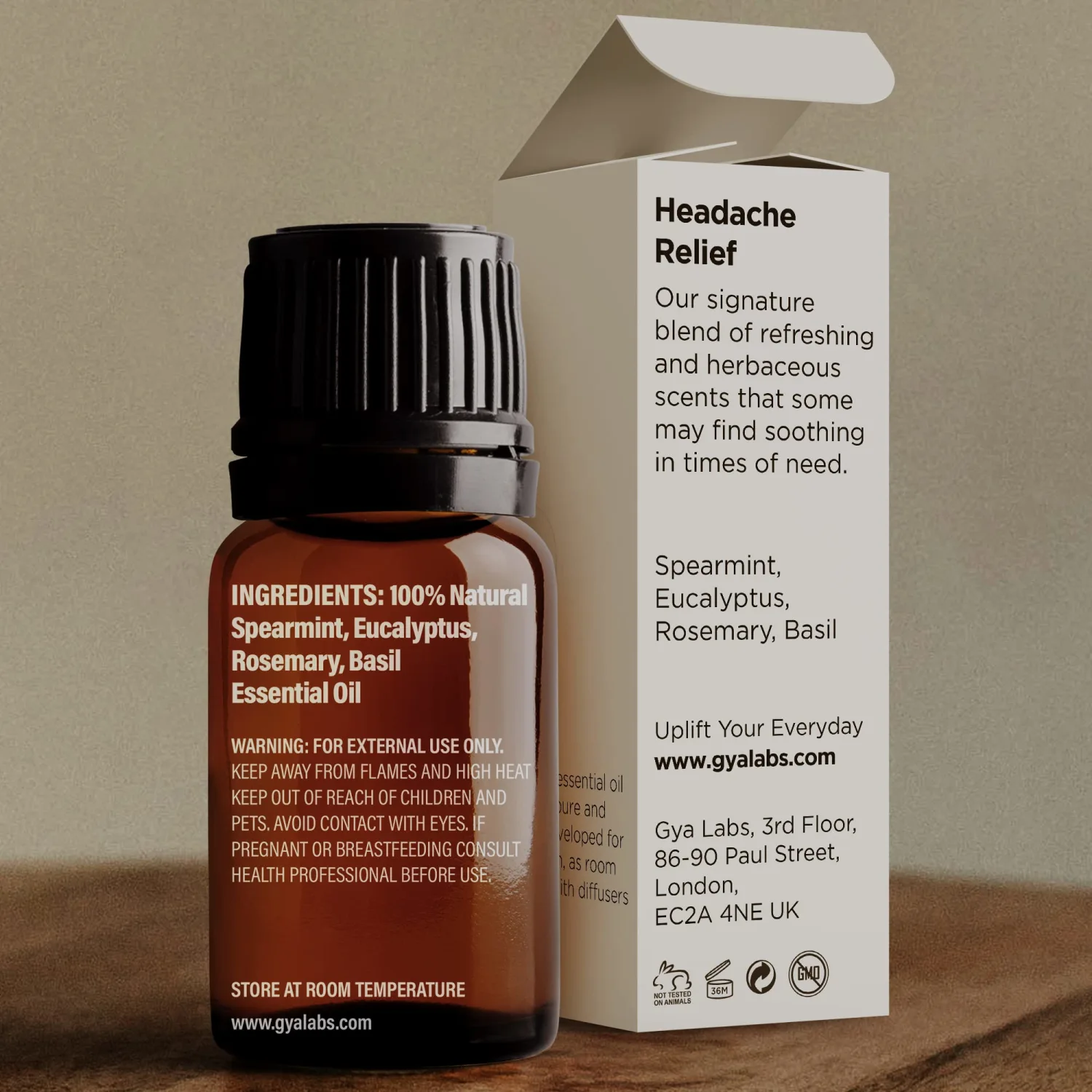 Gya Labs Headache Relief Essential Oil Blend - Soothing & Clarifying (0.34 fl oz)