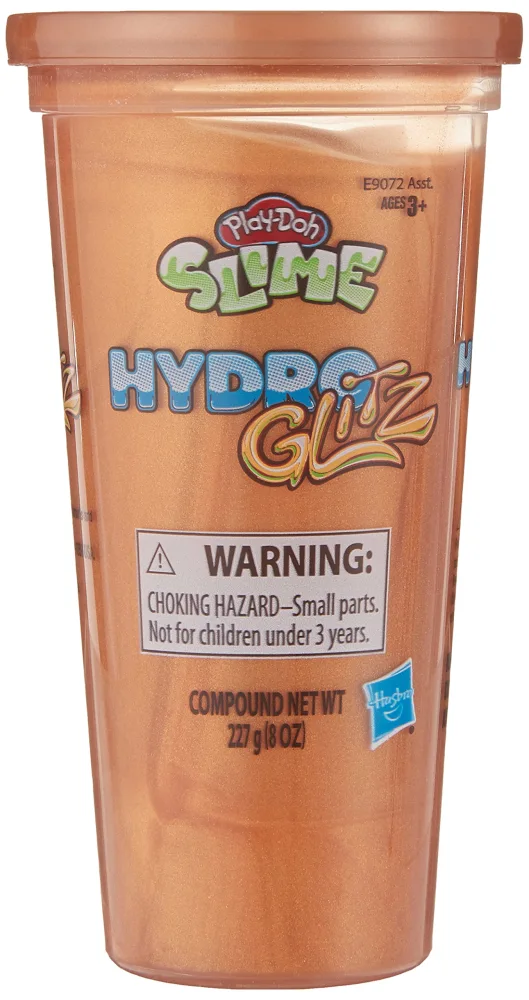 Play-Doh Slime HydroGlitz Bronze-Colored Liquid Metal-Looking Slime Compound for Kids 3 and Up, Single 8-Ounce Container