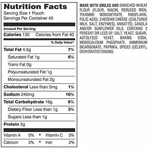 Pepperidge Farm 1051900 Goldfish Crackers, Cheddar, 1 oz Bag, 45/Carton
