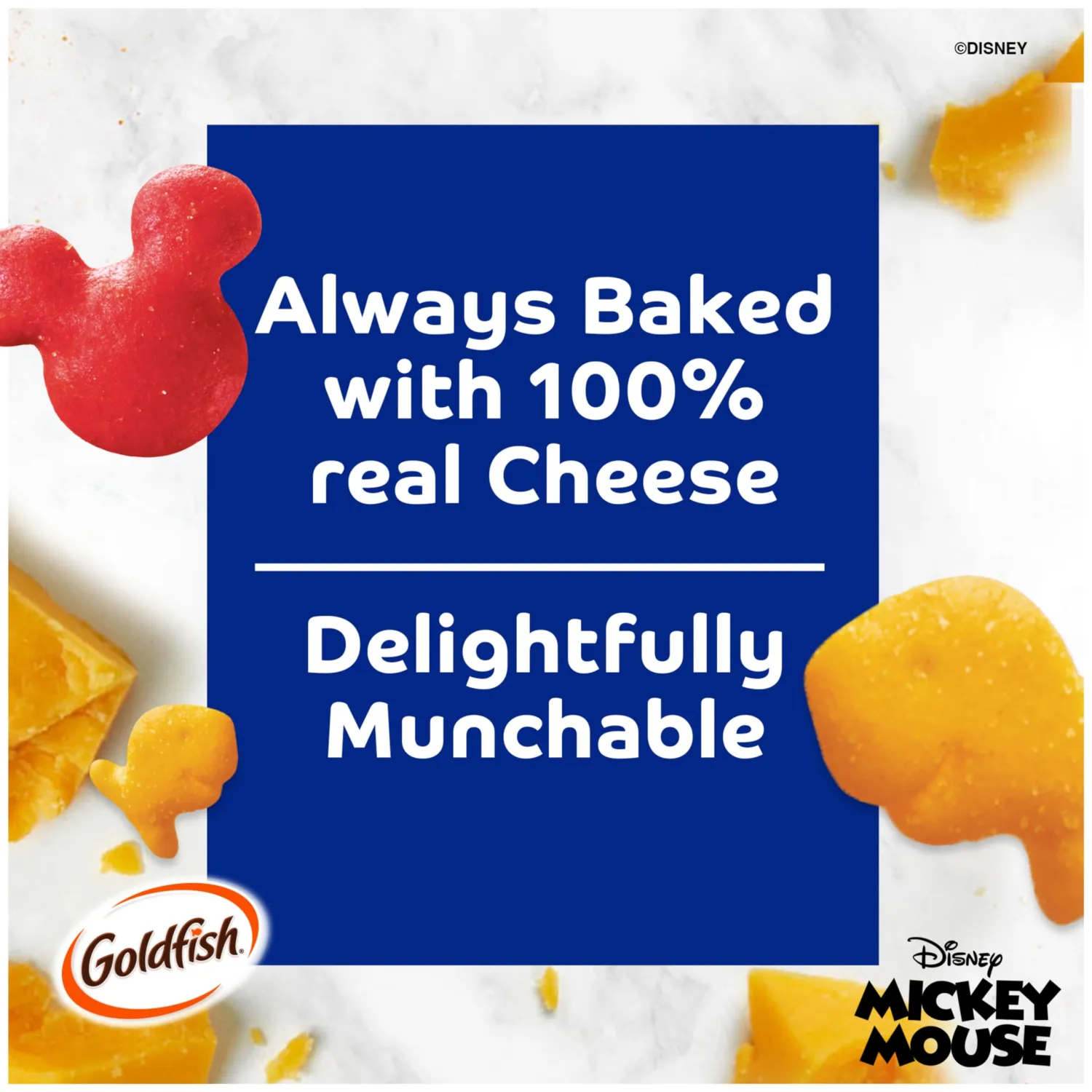 Goldfish Disney Mickey Mouse Cheddar Crackers, Snack Crackers, 6.6 oz bag