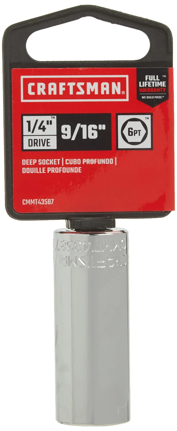CRAFTSMAN Deep Socket, SAE, 1/4-Inch Drive, 9/16-Inch, 6-Point (CMMT43587)