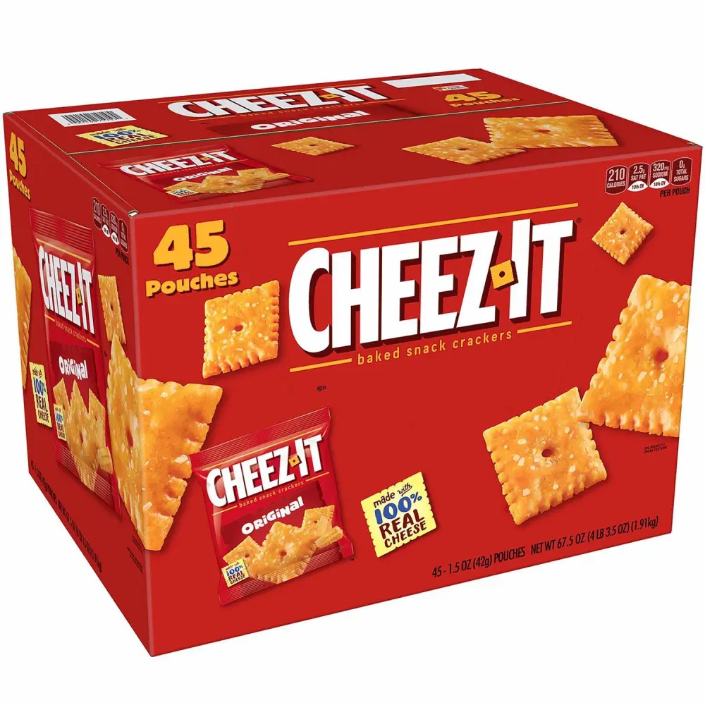 Cheez-it Crackers, 1.5 oz Pack, 45 Packs/Box, Sold as 1 Carton