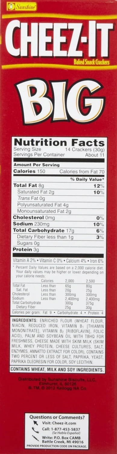 Cheez-It Baked Snack Crackers - Big Original - 11.7 oz - 2 Pack
