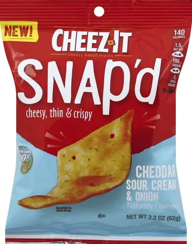 Cheez-It, Snap'd Cheddar Sour Cream & Onion, 2.2 Ounce