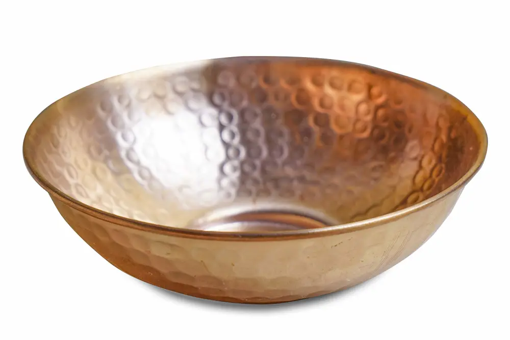 GoCraft Pure Copper Decorative Bowl | Hammered Finish Pure Copper Bowl for Nuts, Salad, Fruits & Kitchen Serving Purposes - 5" (Small)