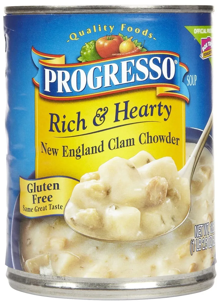 Progresso, Rich & Hearty Soup, Gluten Free, New England Clam Chowder, 18.5oz Can (Pack of 6)