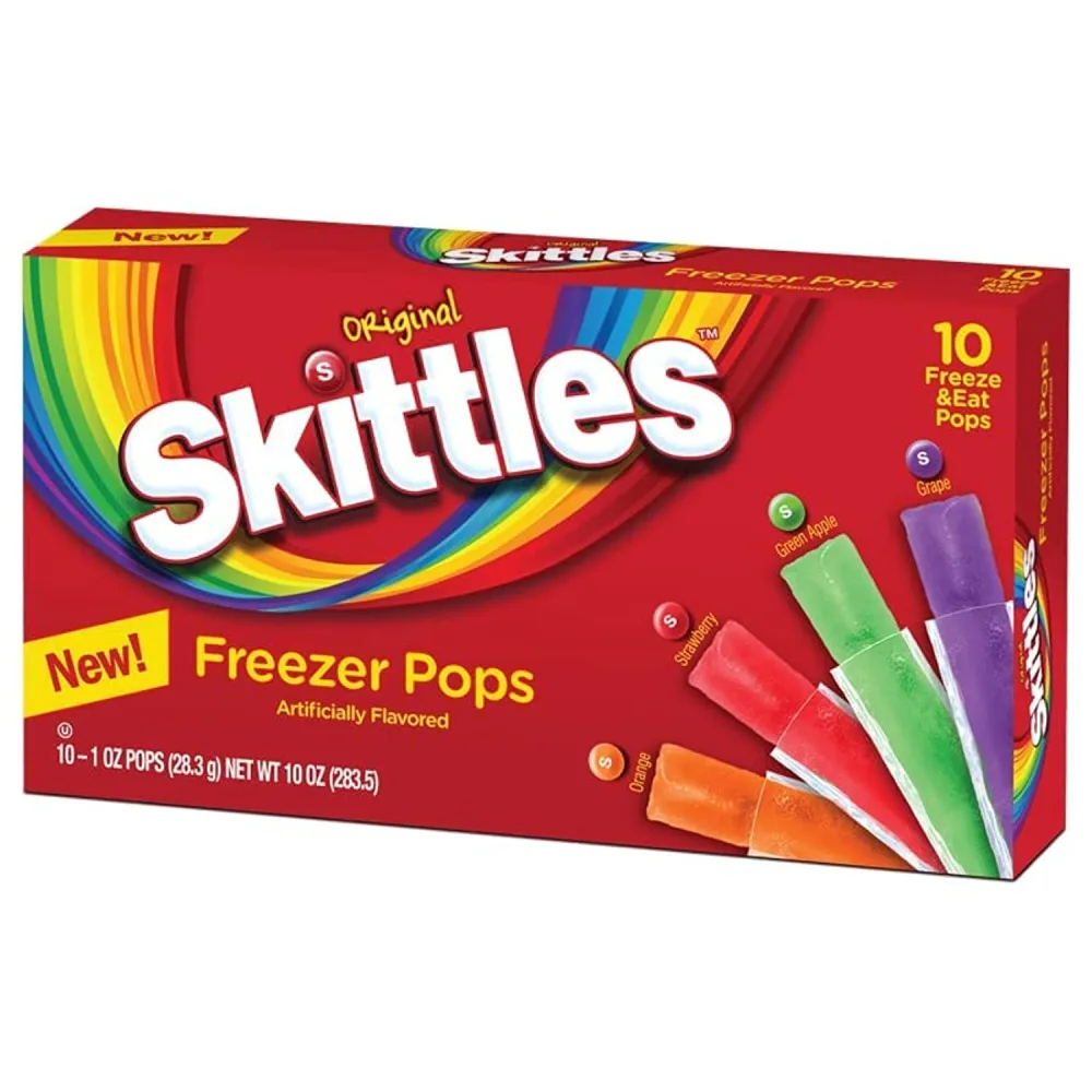 Skittles Freezer Pops ~10 freeze pop box ~ Lot of 2