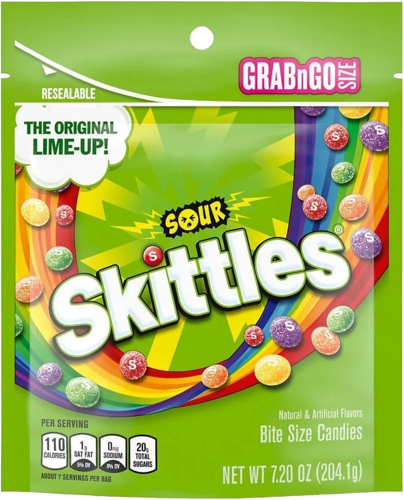 2 pk Bundle of Sour Skittles 7.2 oz each