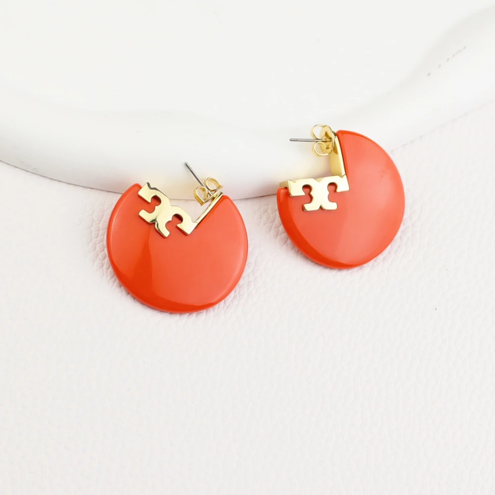 Fashion Resin Semicircle Irregular Letter Earrings