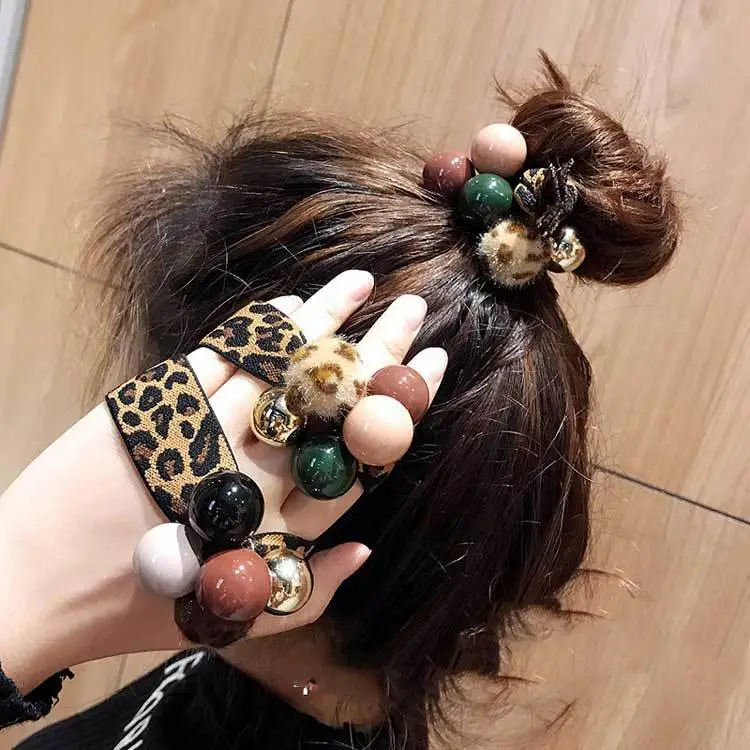 Leopard Print Knotted Hair Rope High Elastic Rubber Band