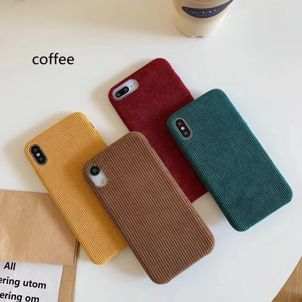 Corduroy Phone Case For IPhonex Solid Color