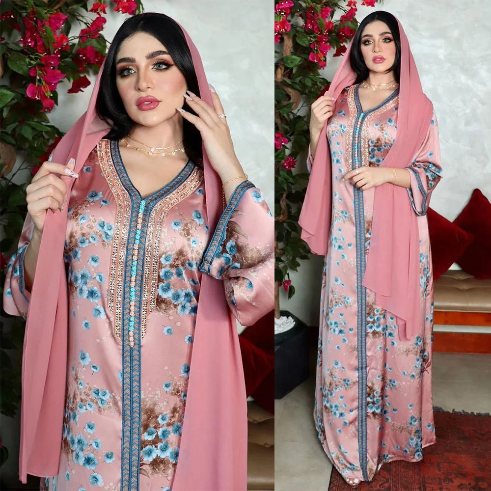 Autumn Diamond Moslem Print Dress