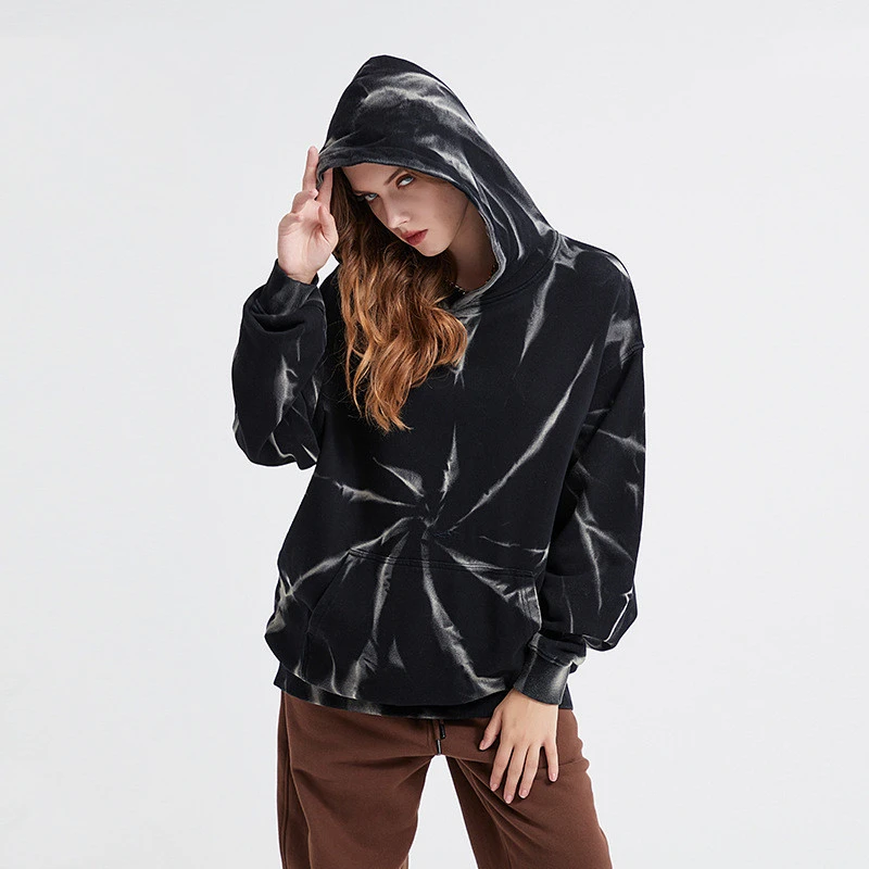 Men's And Women's High Street Washed Old Tie-dye Loose Retro Hooded Sweatshirt
