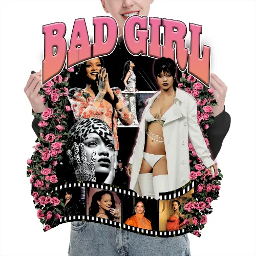 Rihanna Graphic Cropped Hoodie VIntage Long Sleeve