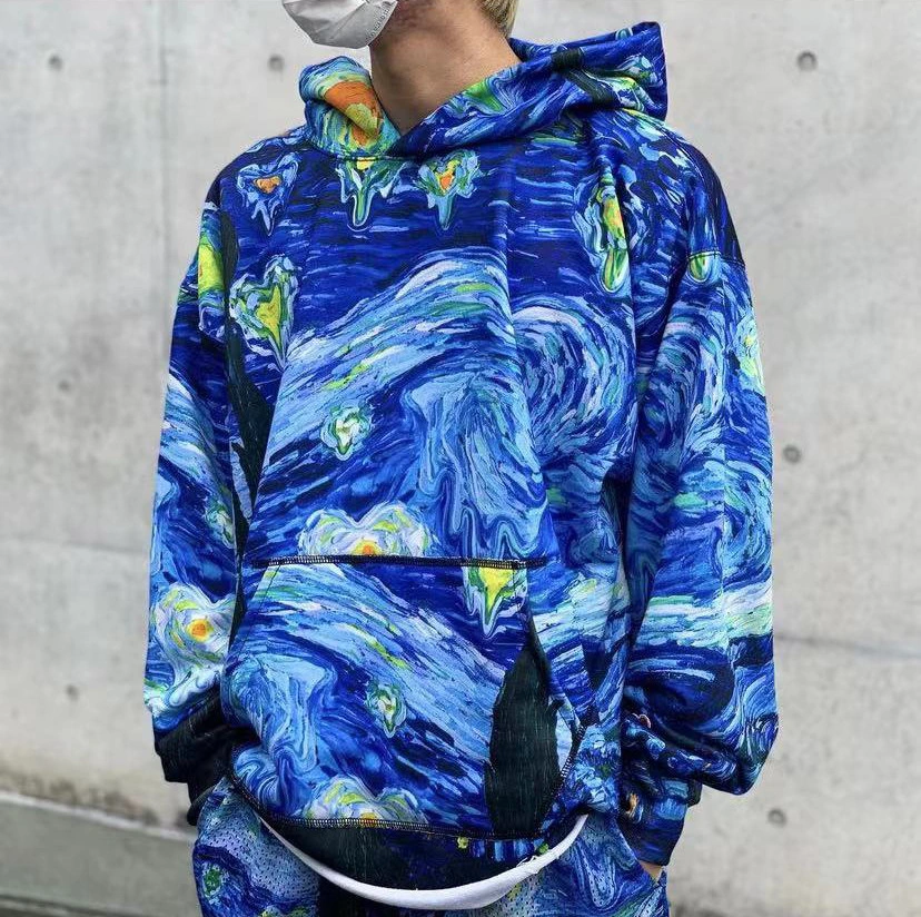 Abstract Night Sky Pullover Terry Youth Couple Sweater