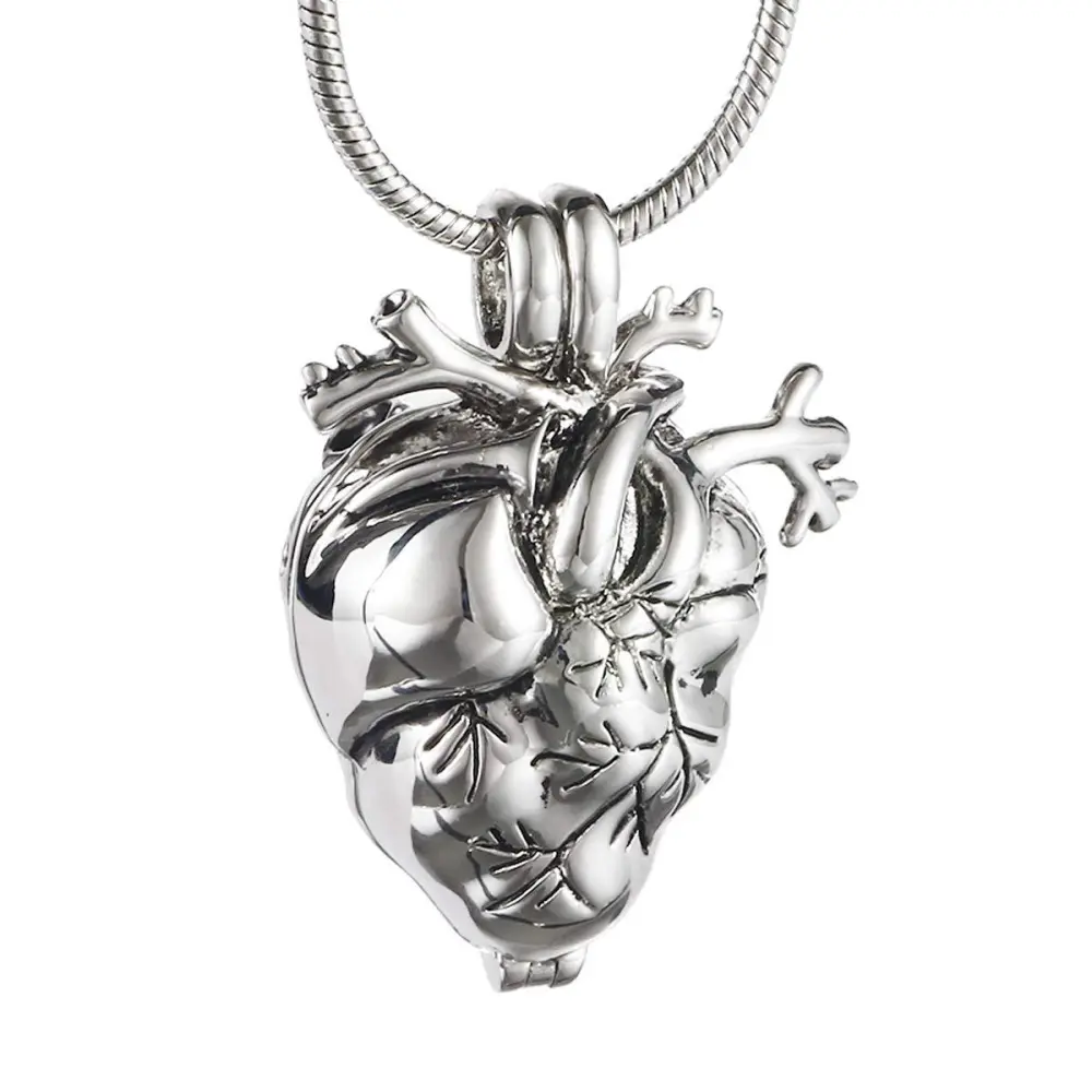 Zinc Alloy Heart Anatomical Shape Can Open The Ashes Commemorative Necklace