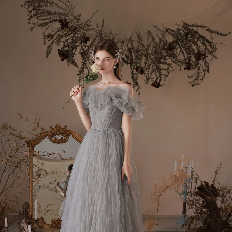 Women's Temperament One Shoulder Party Evening Dress
