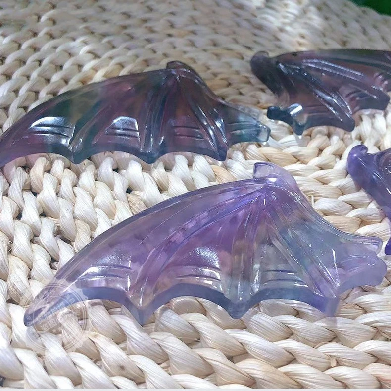 Natural Fluorite Bat Wing A Pair Of Ornaments