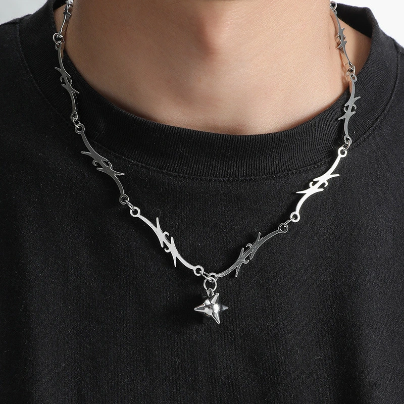 Fashion Thorn Iron Flame Clavicle Chain