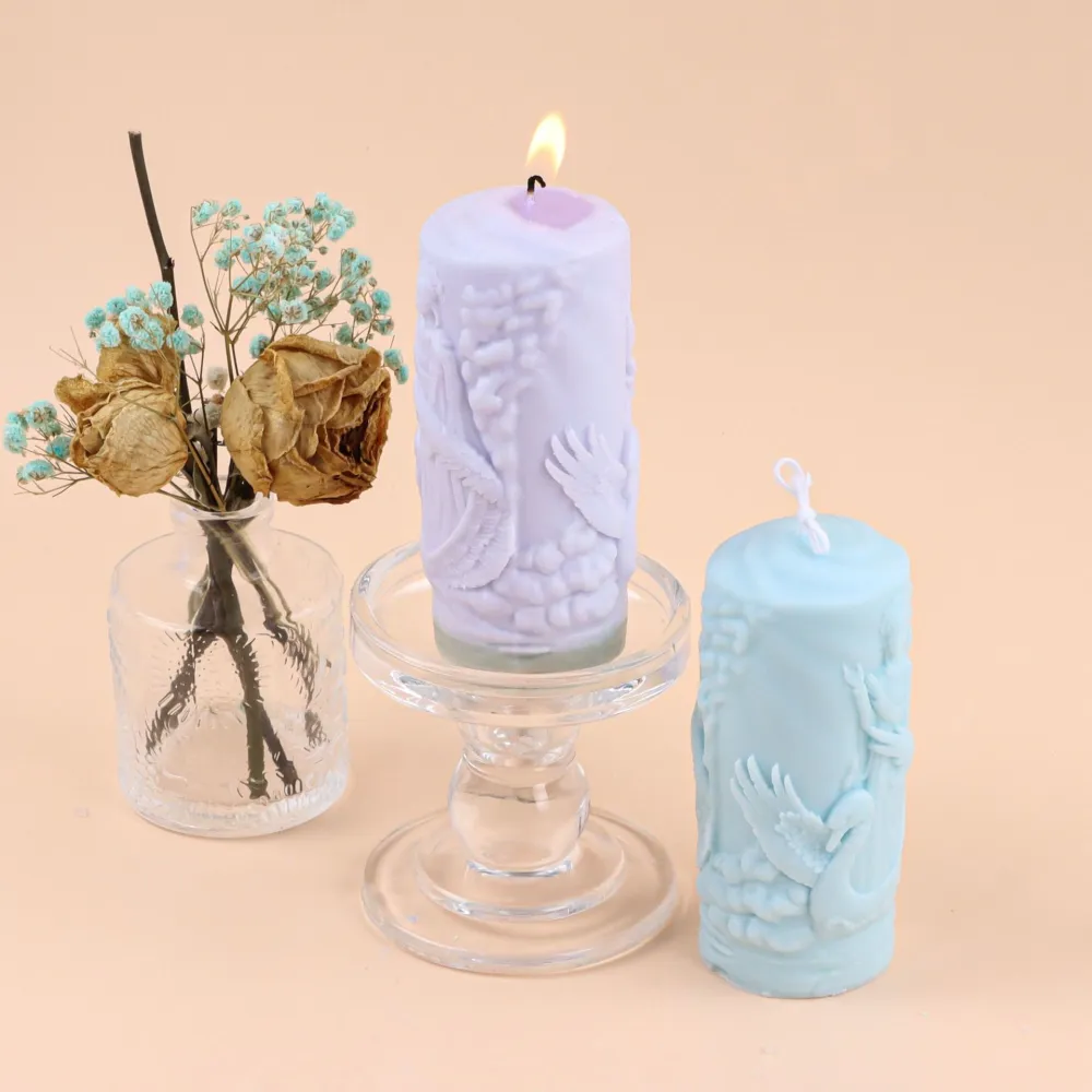 Embossed Goddess Pillar Shape Silicone Candle Mold