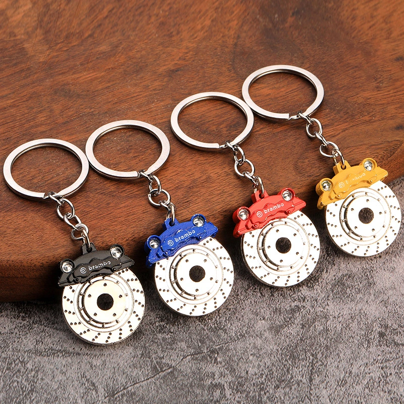 Brake Disc Hub Caliper Metal Keychains Pendant