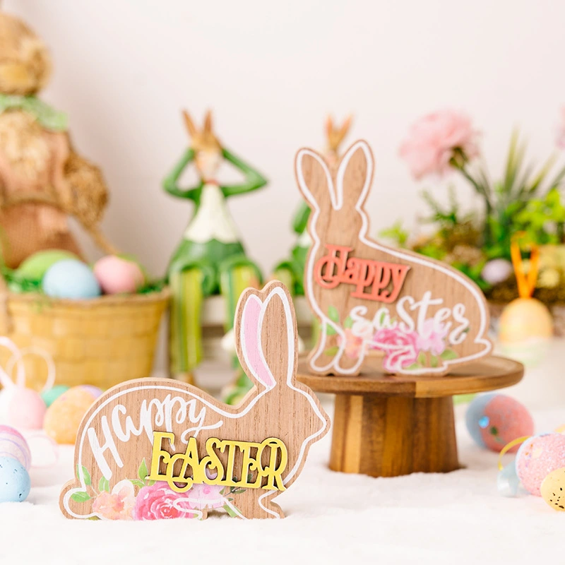 Easter Rabbit Decorations Wooden Ornaments