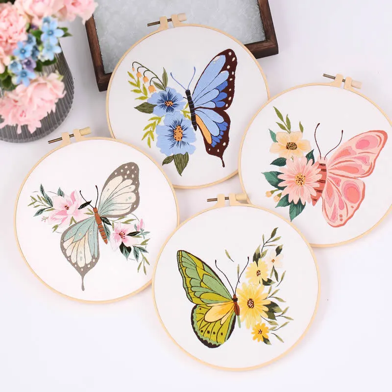 Butterfly Embroidered Diy Material Bag Cross