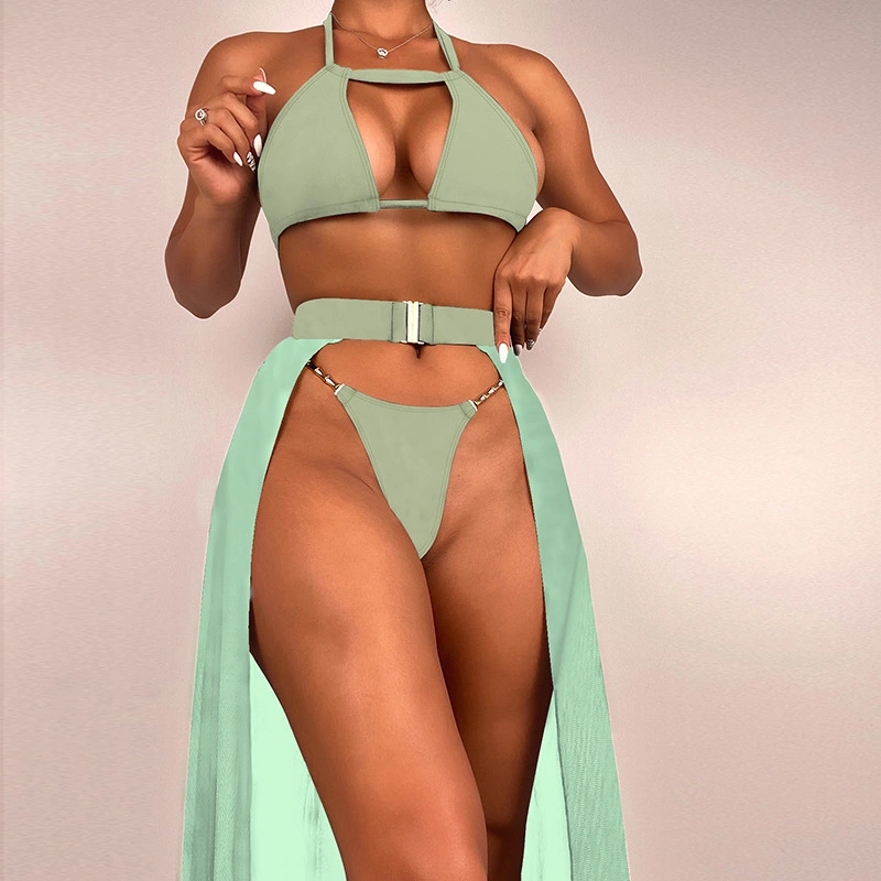 Women's Fashion Casual Solid Color Split Three-piece Suit
