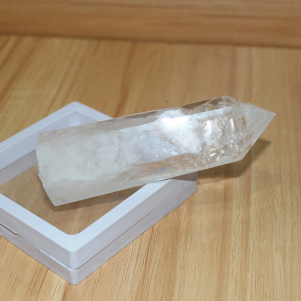 Natural White Crystal Single Tip Hexagon Prism Degaussing Purification